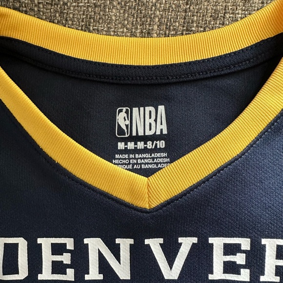 NBA Kids Denver Nuggets Navy and Gold Jersey size M - Picture 3 of 4